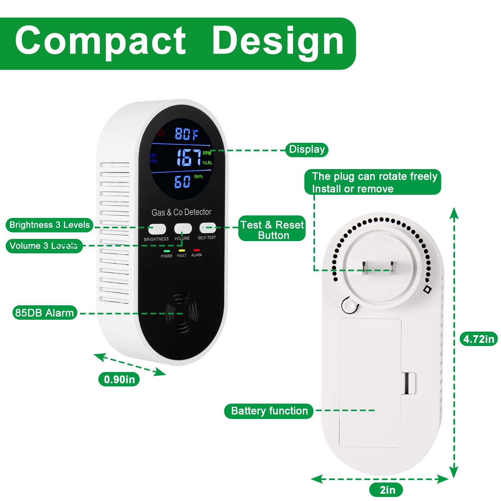 5'i 1 arada Kombinasyonlu Gaz  - Co Detector Plug incelemesi ve fiyatı